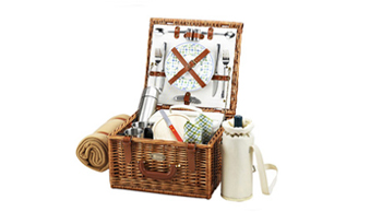 Cheshire Basket for 2 w/coffee set & blanket 